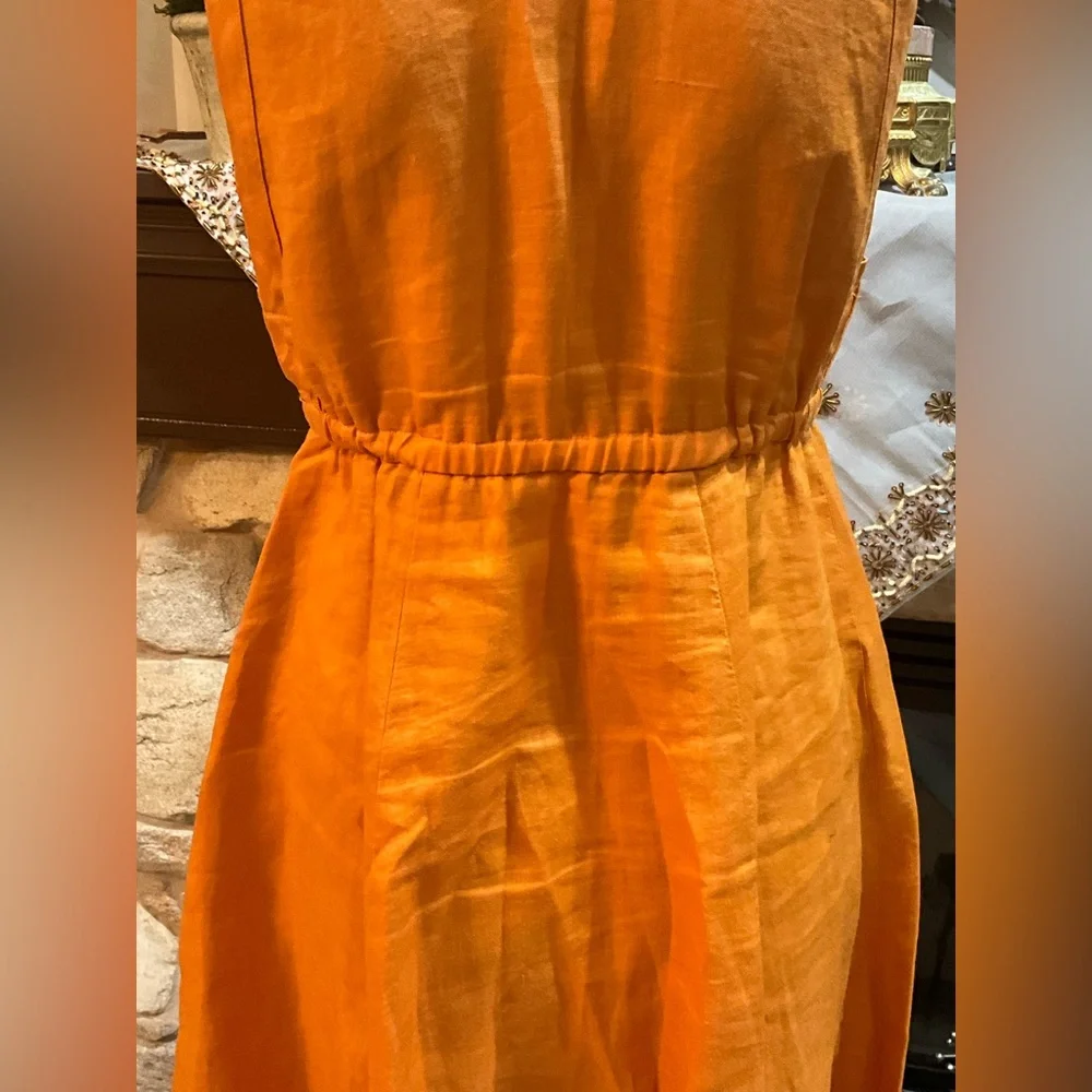 Anthropologie “Left of Center”Orange Sleeveless Dress - Picture 6 of 10
